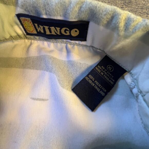 Wingo Samurai Art Print Shirt Mens XL Camp Collar Vintage - Picture 6 of 9